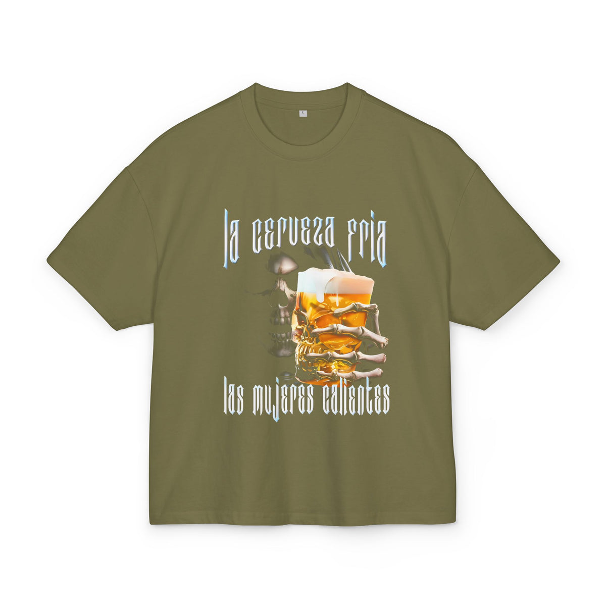 Camiseta oversized preta e verde-oliva estampada, streetwear - HARD-NOISE