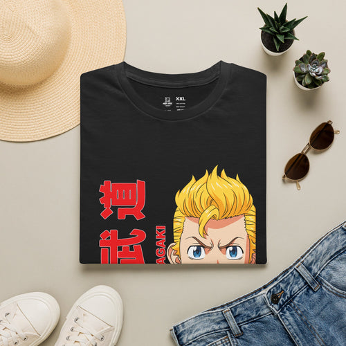 Camiseta preta estampada de anime shonen - HARD-NOISE