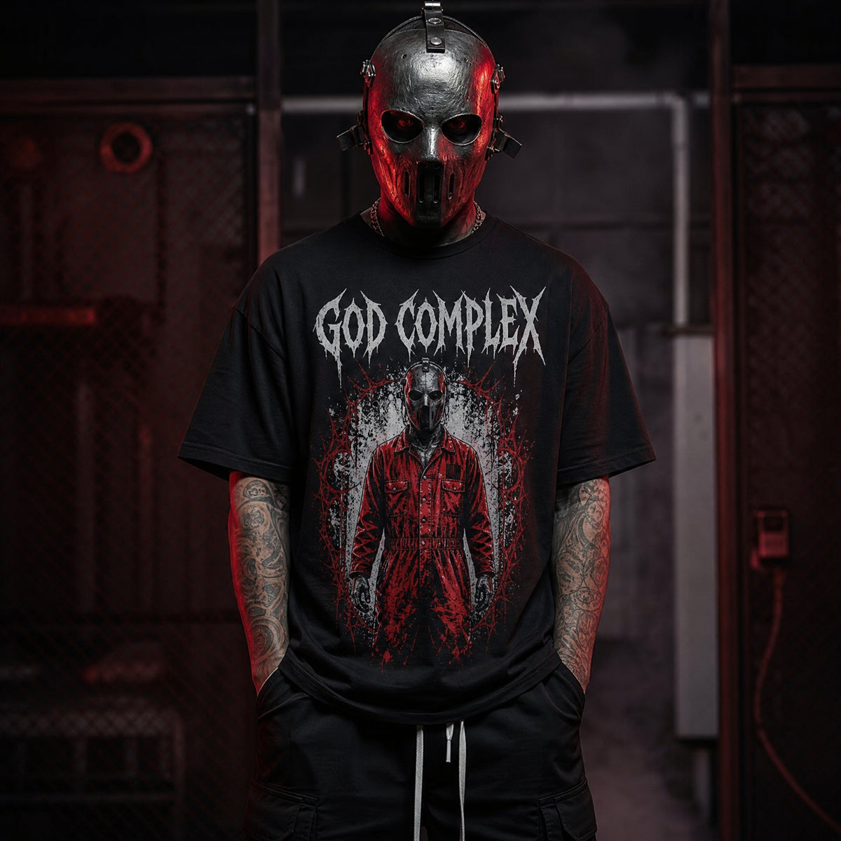 Camiseta Estampada Slipknot Máscara Vermelha Hero